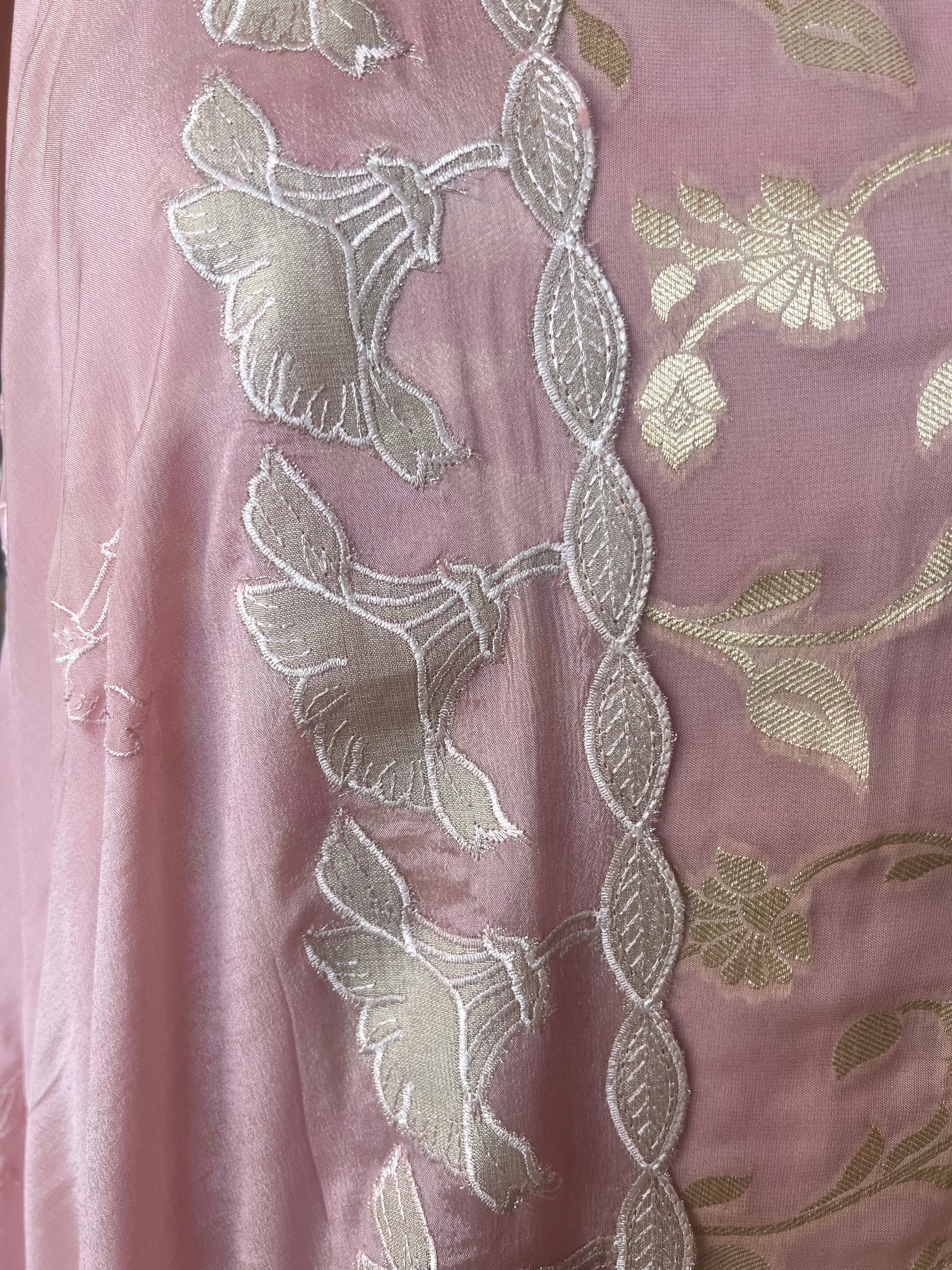 Banarsi khaddi georgette chinon applique suit set