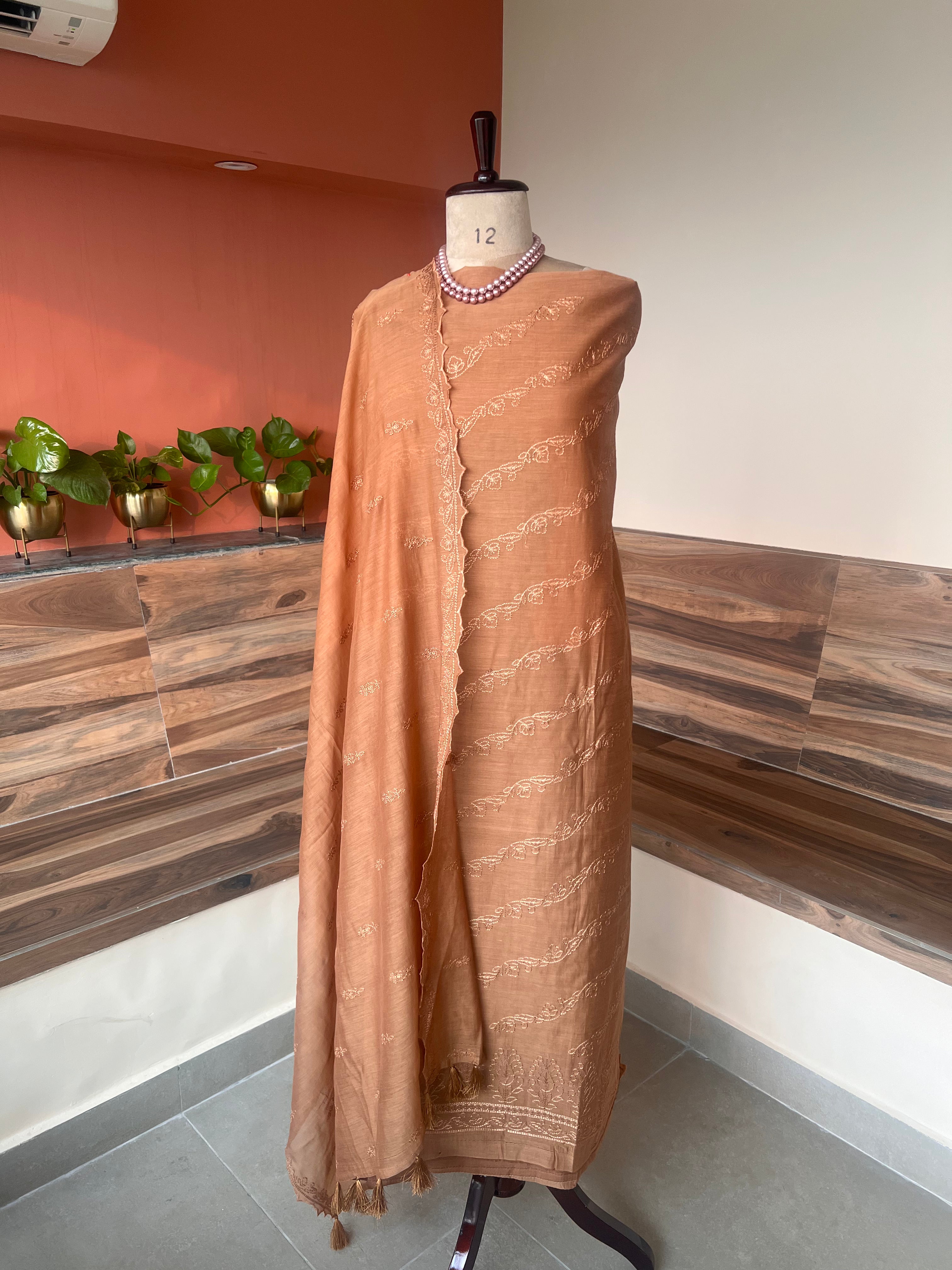 Banarsi Mul chikankari 3 piece set