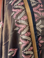 Banarsi tissue silk thread embroidery 3 piece suit set