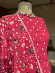 Mul Bandhej thread embroidery 3 piece suit set