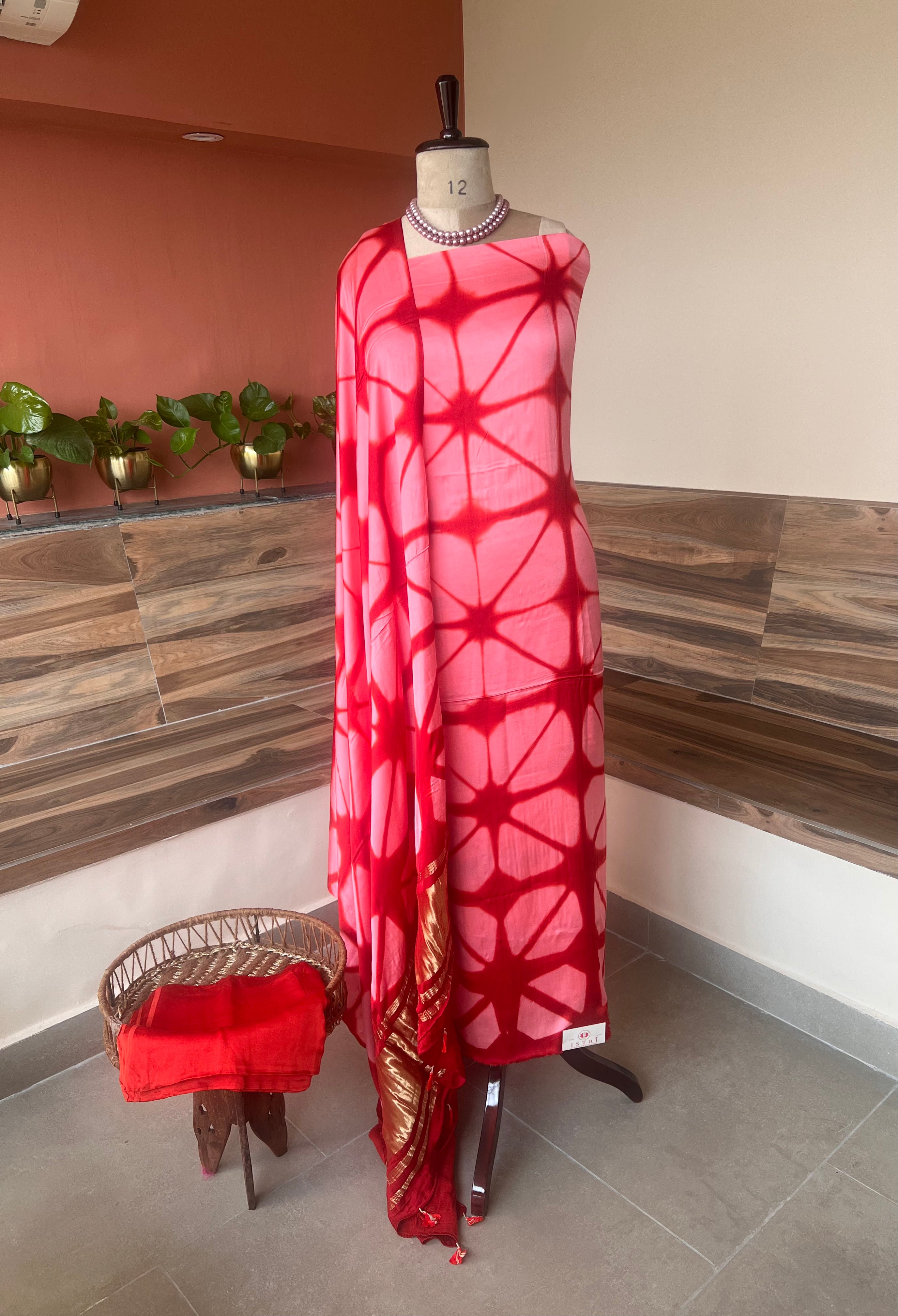 Modal Silk Clamp dyed 3 piecesuit set