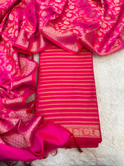 Banarsi silk zari weave 3 piece set