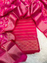 Banarsi silk zari weave 3 piece set