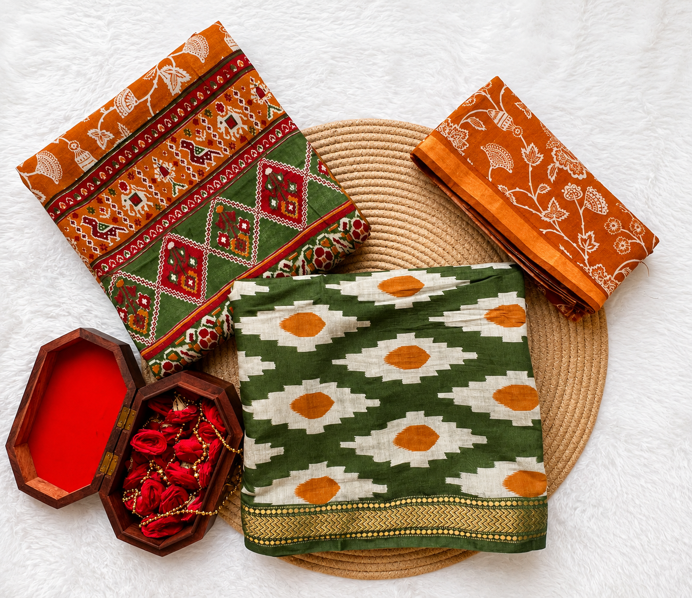 Maheshwari Silk Ikat printed Suit
