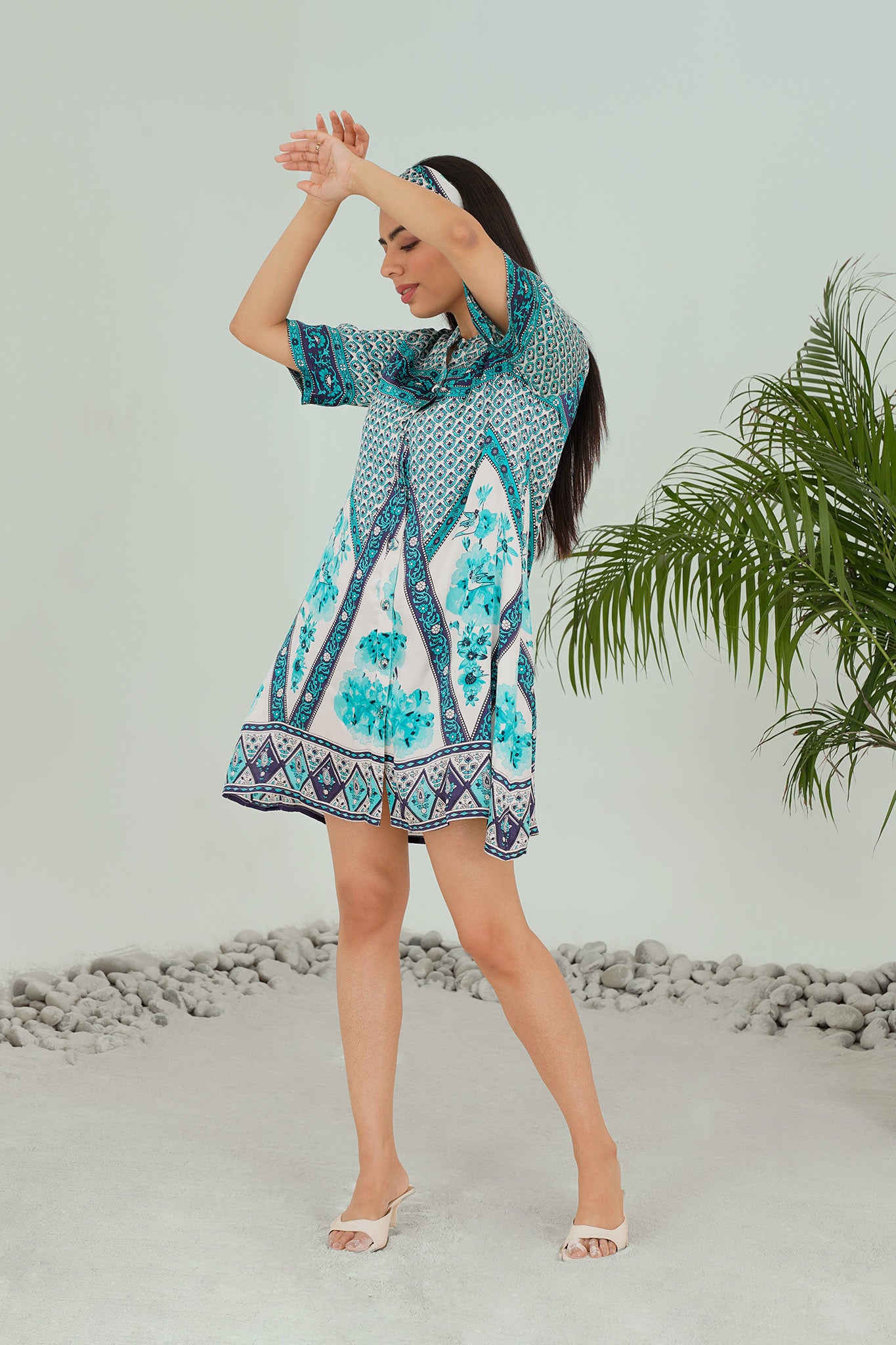 Ocean Blue Mini Silk Dress ISTRI Ocean Blue Mini Silk Dress ISTRI