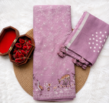 Pure Linen chikankari embroidered suit