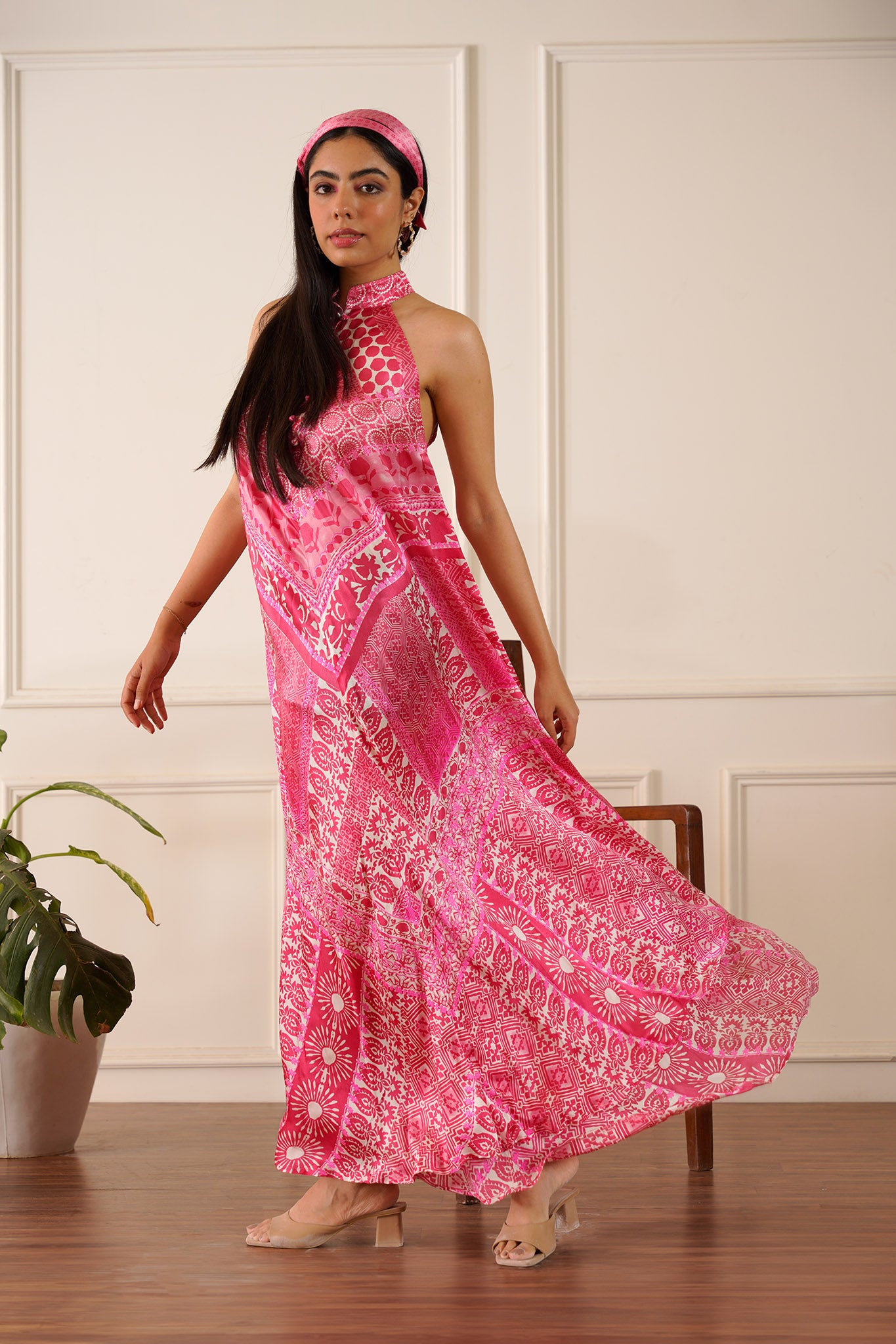 Lea Pink Silk Halter Dress ISTRI Lea Pink Silk Halter Dress ISTRI