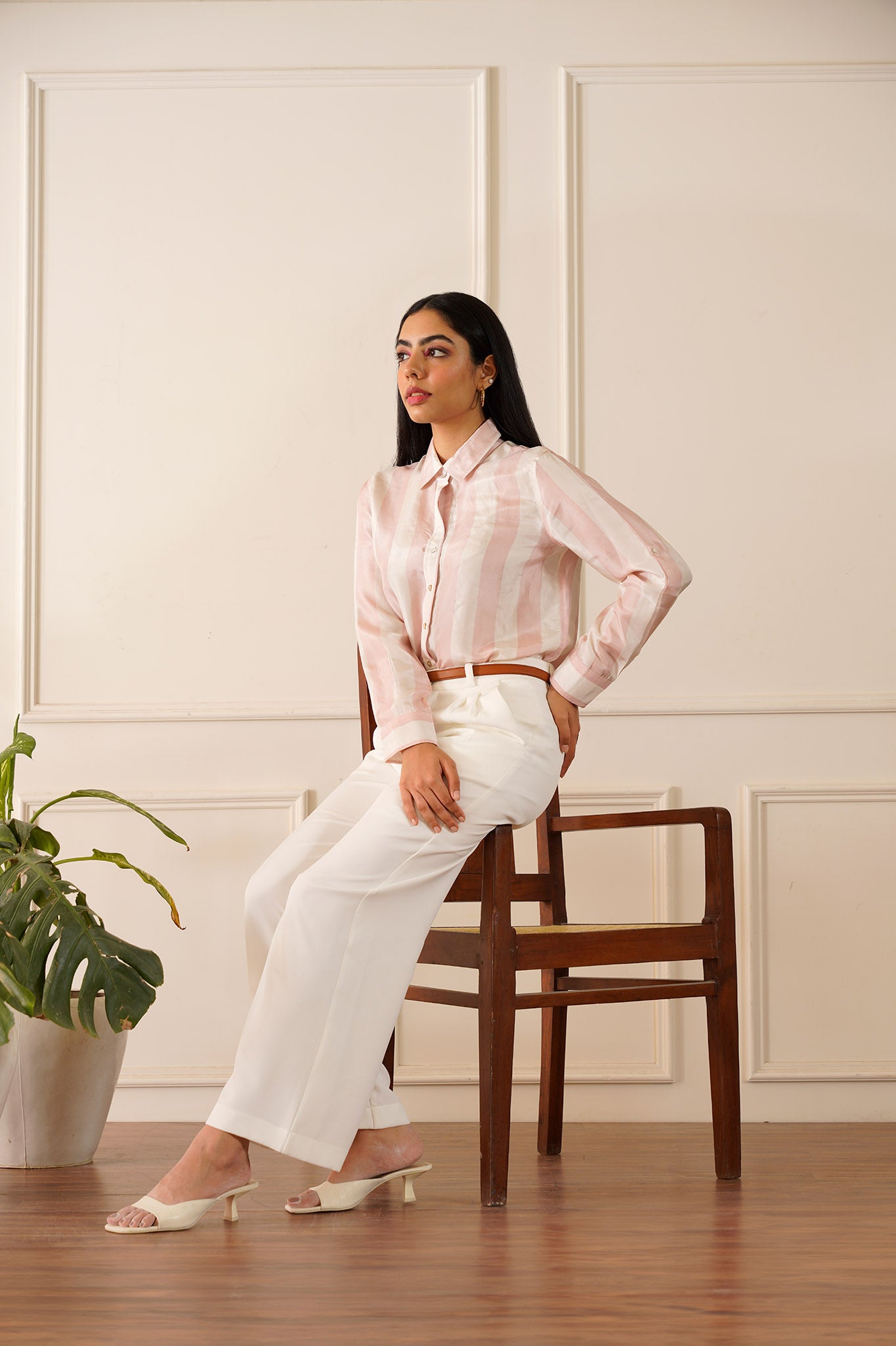 Amalfi Pink Silk Stripe Shirt