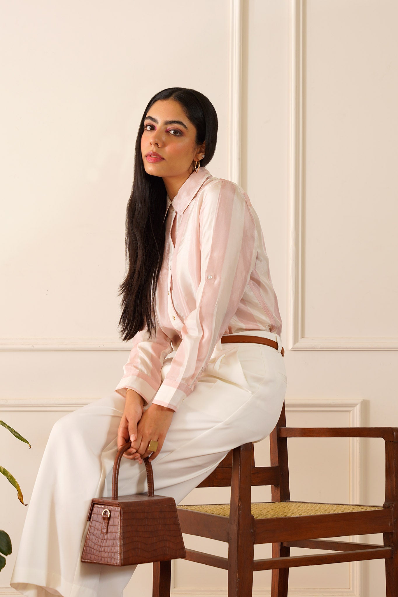 Amalfi Pink Silk Stripe Shirt