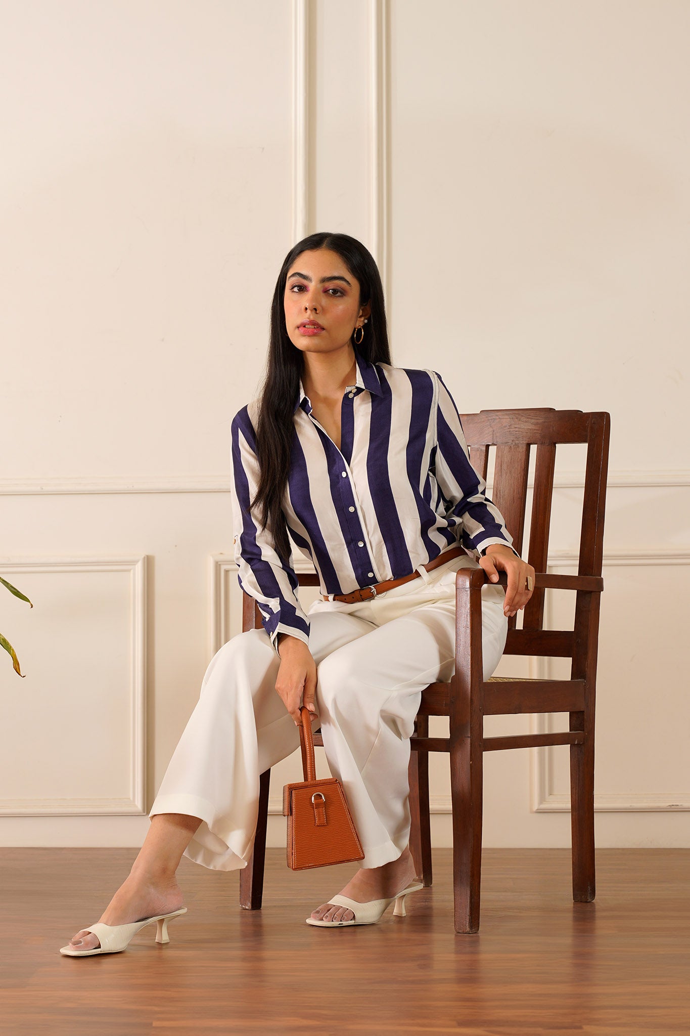 Amalfi Blue Silk Stripe Shirt