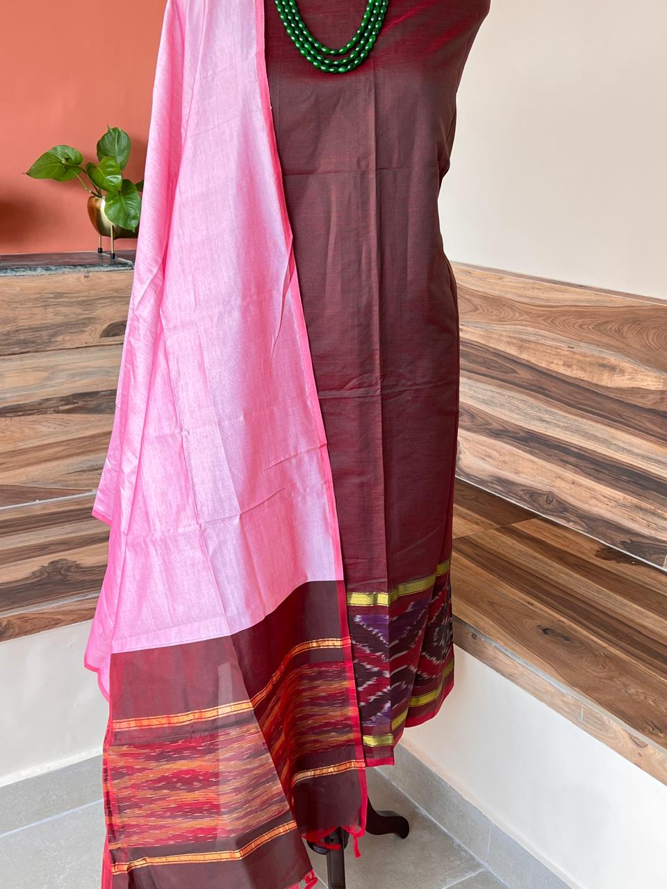 Pochampally Ikat Sico 3 Piece Suit Set
