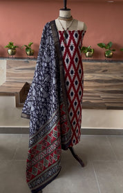 Maheshwari Silk Ikat Printed Suit Set