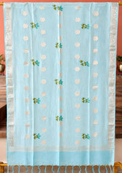 Banarasi Chanderi Silk Zari Weaved Booti Suit Set