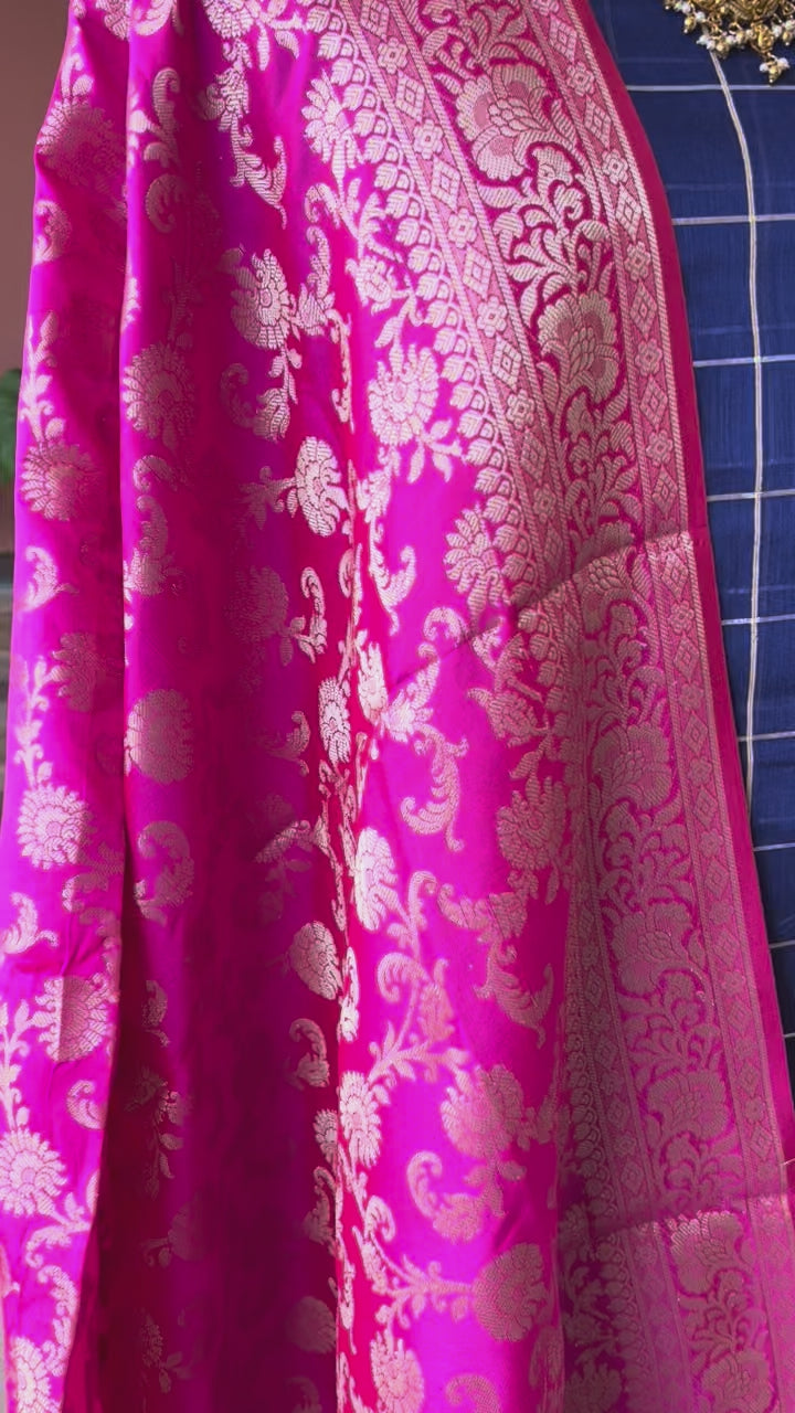 Banarsi silk zari weave 3 piece set