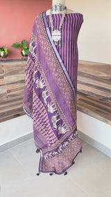 Linen silk ajrak handwoven ajrak elephant suit set