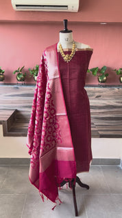 Banarsi silk zari weave 3 piece set