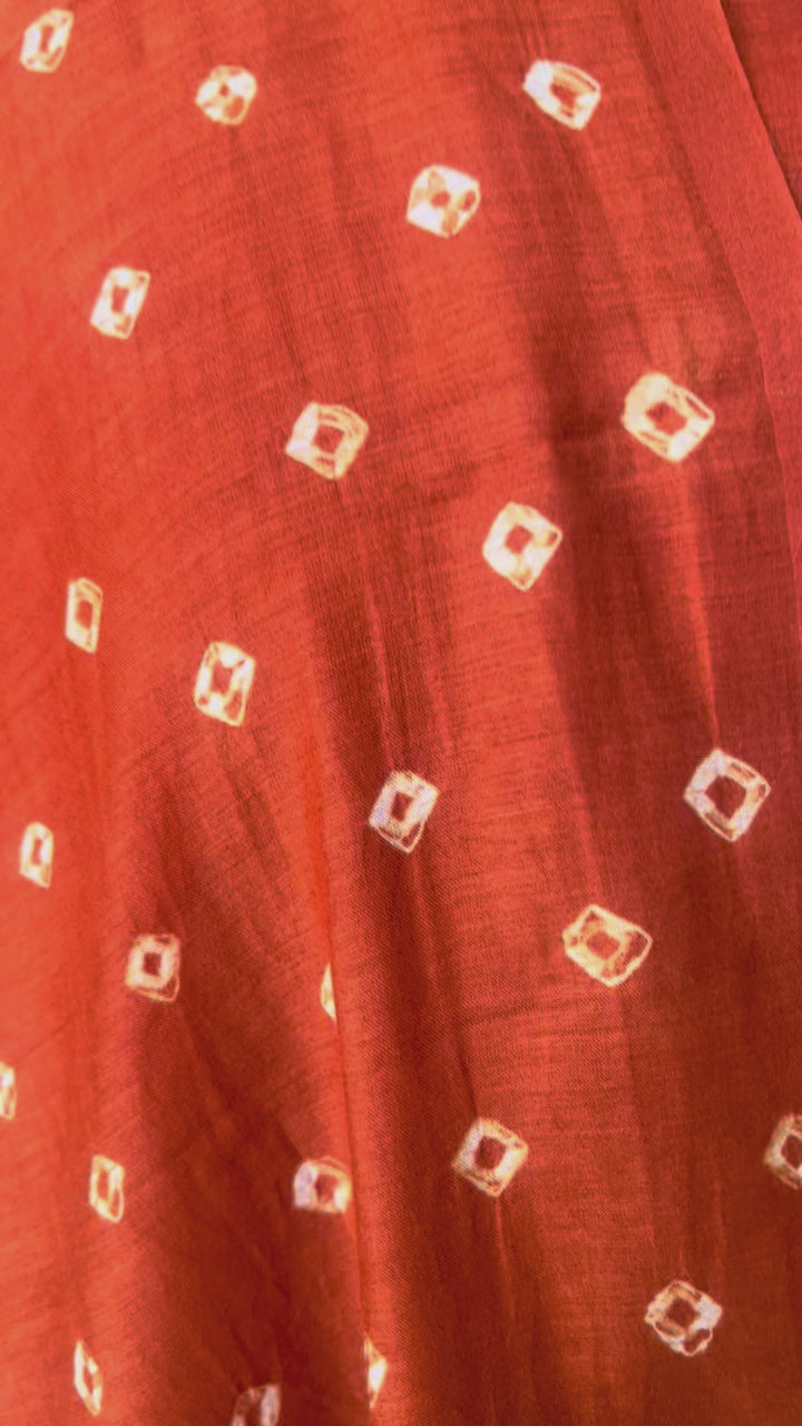 Banarsi zari woven boti with bandhej dupatta