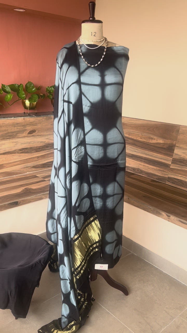 Modal Silk Clamp dyed 3 piecesuit set
