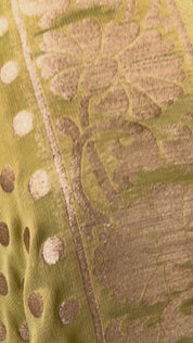 Mustard gold Banarsi Crepe khadi geogertte