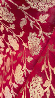 Banarsi Silk woven zari stripe 3 piece suit set