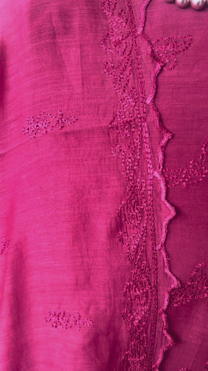 Banarsi Mul chikankari 3 piece set