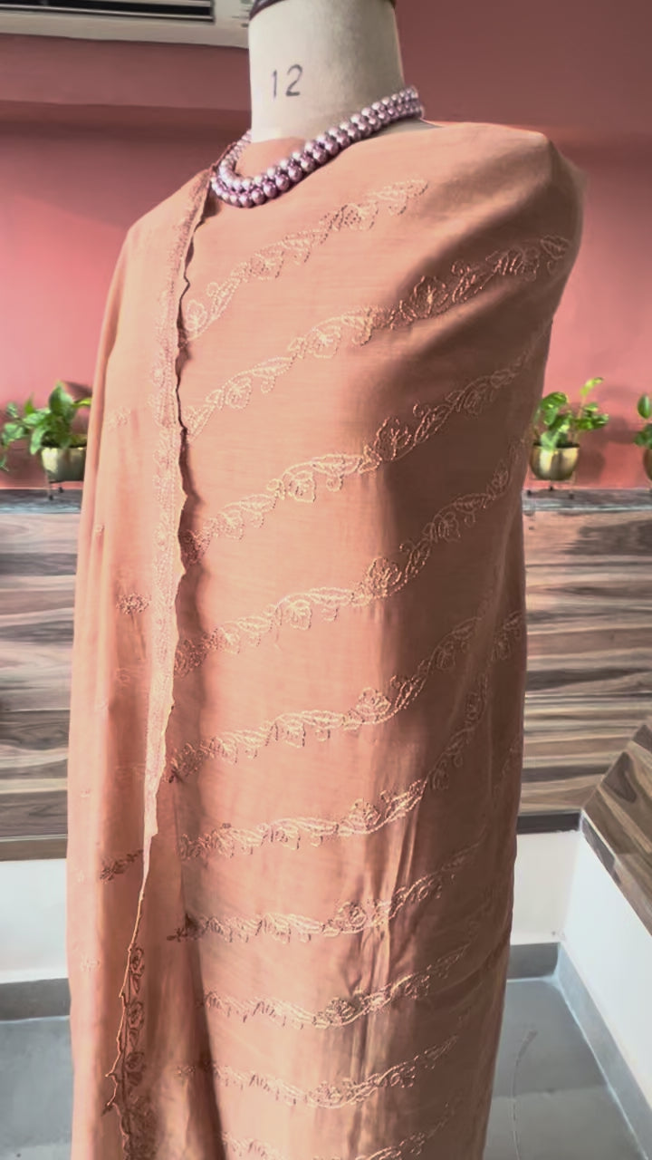 Banarsi Mul chikankari 3 piece set
