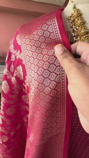 Banarsi silk zari weave 3 piece set