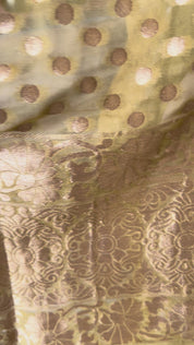 Mustard gold Banarsi Crepe khadi geogertte